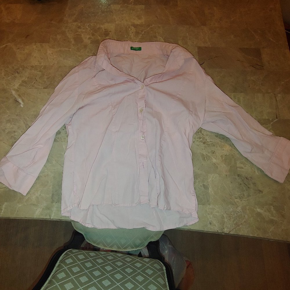 Collared button up pink shirt